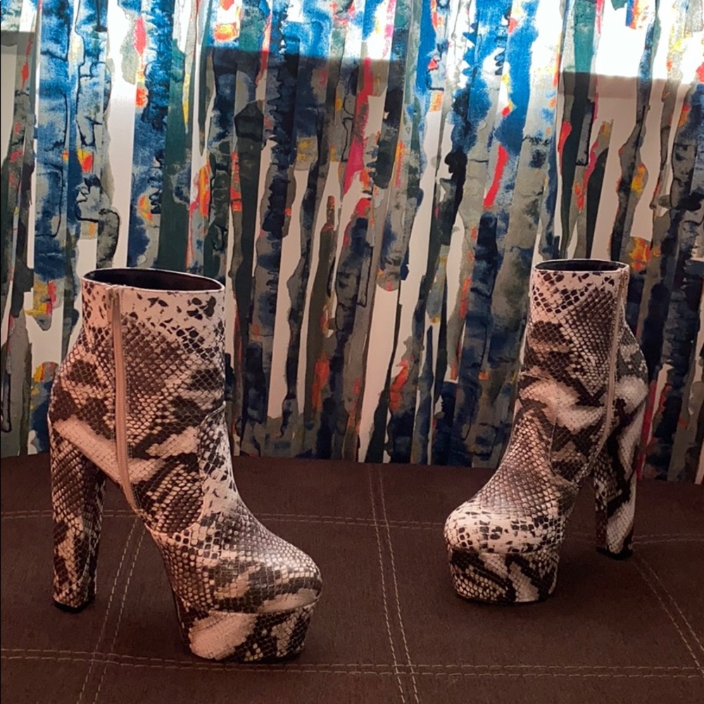Snake Print Booties